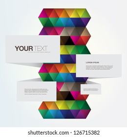 Abstract color triangles design vector text box