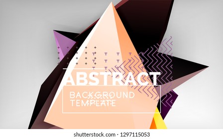 Abstract color triangles geometric background. Mosaic triangular low poly style. Vector illustration