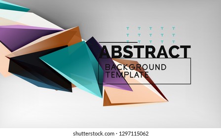 Abstract color triangles geometric background. Mosaic triangular low poly style. Vector illustration