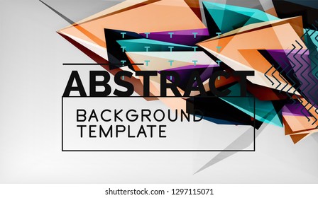 Abstract color triangles geometric background. Mosaic triangular low poly style. Vector illustration