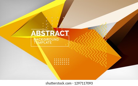 Abstract color triangles geometric background. Mosaic triangular low poly style. Vector illustration