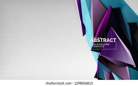 Abstract color triangles geometric background. Mosaic triangular low poly style. Vector illustration