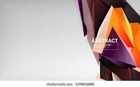 Abstract color triangles geometric background. Mosaic triangular low poly style. Vector illustration