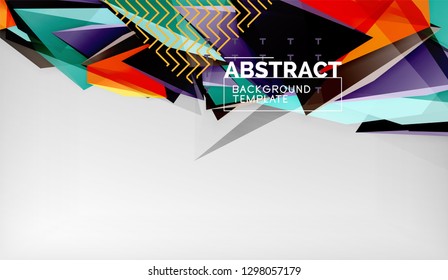 Abstract color triangles geometric background. Mosaic triangular low poly style. Vector illustration