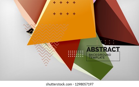 Abstract color triangles geometric background. Mosaic triangular low poly style. Vector illustration