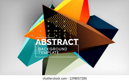 Abstract color triangles geometric background. Mosaic triangular low poly style. Vector illustration
