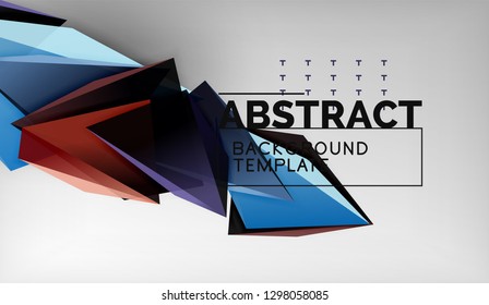 Abstract color triangles geometric background. Mosaic triangular low poly style. Vector illustration