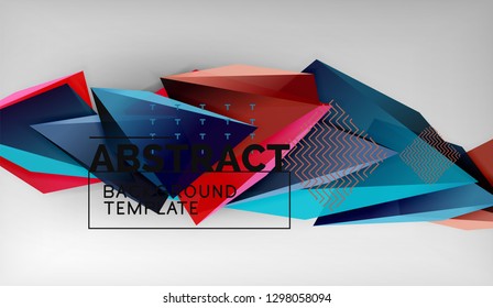 Abstract color triangles geometric background. Mosaic triangular low poly style. Vector illustration
