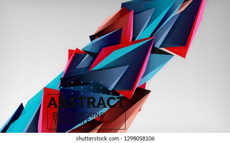 Abstract color triangles geometric background. Mosaic triangular low poly style. Vector illustration