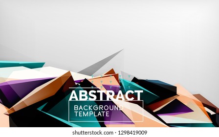 El color abstracto triangula el fondo geométrico. Mosaico triangular bajo estilo de poli. Ilustración del vector