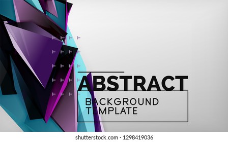 Abstract color triangles geometric background. Mosaic triangular low poly style. Vector illustration
