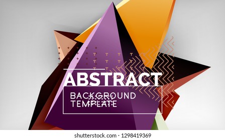 Abstract color triangles geometric background. Mosaic triangular low poly style. Vector illustration