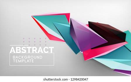Abstract color triangles geometric background. Mosaic triangular low poly style. Vector illustration