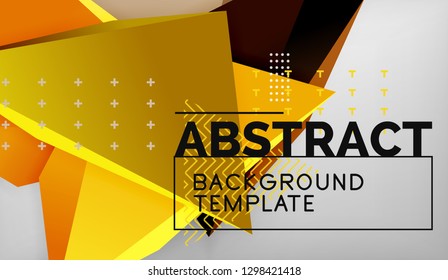 Abstract color triangles geometric background. Mosaic triangular low poly style. Vector illustration