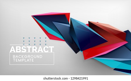 Abstract color triangles geometric background. Mosaic triangular low poly style. Vector illustration