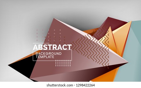 Abstract color triangles geometric background. Mosaic triangular low poly style. Vector illustration