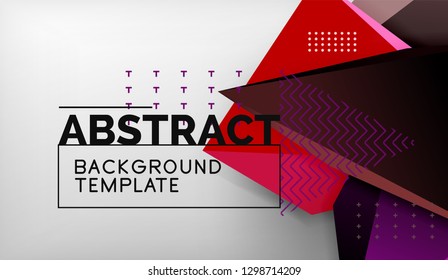 Abstract color triangles geometric background. Mosaic triangular low poly style. Vector illustration