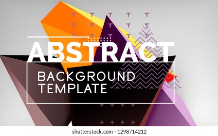 Abstract color triangles geometric background. Mosaic triangular low poly style. Vector illustration