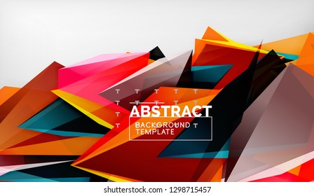 Abstract color triangles geometric background. Mosaic triangular low poly style. Vector illustration