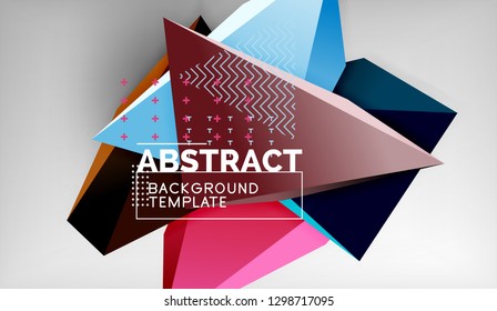 Abstract color triangles geometric background. Mosaic triangular low poly style. Vector illustration
