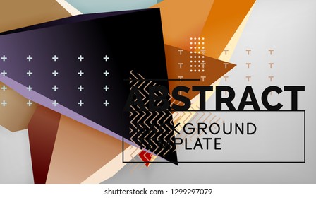 Abstract color triangles geometric background. Mosaic triangular low poly style. Vector illustration