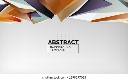 Abstract color triangles geometric background. Mosaic triangular low poly style. Vector illustration