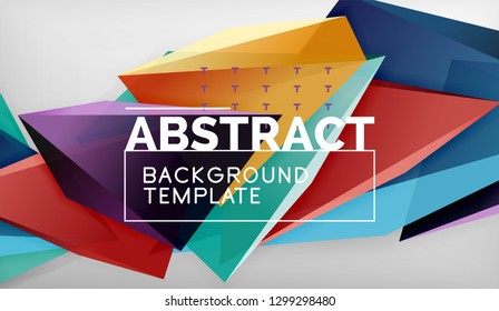 Abstract color triangles geometric background. Mosaic triangular low poly style. Vector illustration