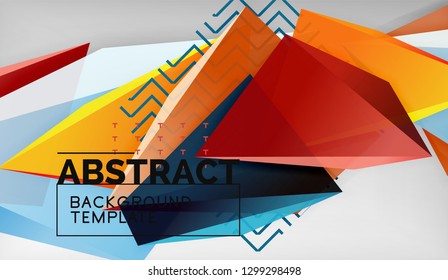 Abstract color triangles geometric background. Mosaic triangular low poly style. Vector illustration