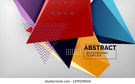 Fundo geométrico dos triângulos de cores abstratos. Mosaico triangular de baixo estilo poli. Ilustração vetorial