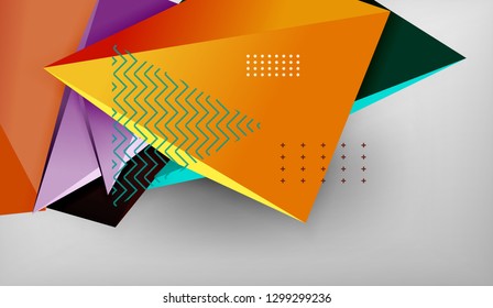 Abstrakte Dreiecke, geometrischer Hintergrund. Mosaik dreieckig Low-Poly-Stil. Vektorgrafik