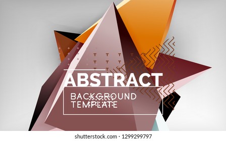 Abstract color triangles geometric background. Mosaic triangular low poly style. Vector illustration