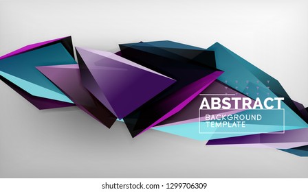 Abstract color triangles geometric background. Mosaic triangular low poly style. Vector illustration