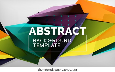 Abstract color triangles geometric background. Mosaic triangular low poly style. Vector illustration