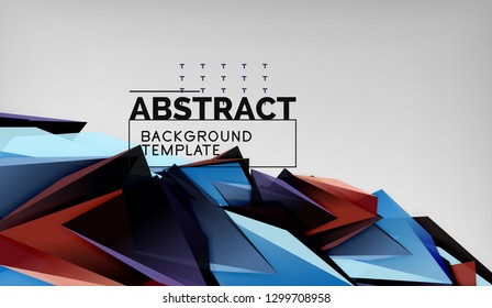 Abstract color triangles geometric background. Mosaic triangular low poly style. Vector illustration