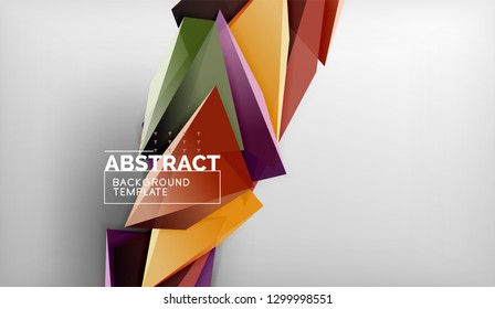 Abstract color triangles geometric background. Mosaic triangular low poly style. Vector illustration