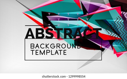 Abstract color triangles geometric background. Mosaic triangular low poly style. Vector illustration