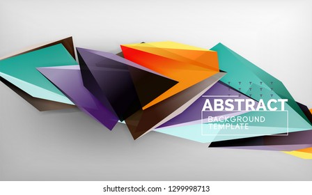Abstract color triangles geometric background. Mosaic triangular low poly style. Vector illustration