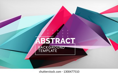 Abstract color triangles geometric background. Mosaic triangular low poly style. Vector illustration