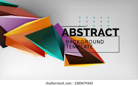 Abstract color triangles geometric background. Mosaic triangular low poly style. Vector illustration