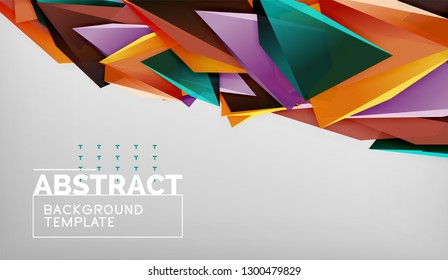 Abstract color triangles geometric background. Mosaic triangular low poly style. Vector illustration