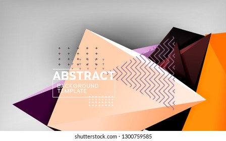 Abstract color triangles geometric background. Mosaic triangular low poly style. Vector illustration