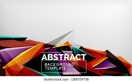 Abstract color triangles geometric background. Mosaic triangular low poly style. Vector illustration