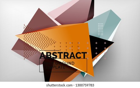Abstract color triangles geometric background. Mosaic triangular low poly style. Vector illustration