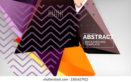 Abstract color triangles geometric background. Mosaic triangular low poly style. Vector illustration