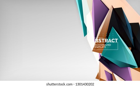 Abstract color triangles geometric background. Mosaic triangular low poly style. Vector illustration