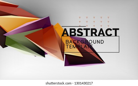 Abstract color triangles geometric background. Mosaic triangular low poly style. Vector illustration