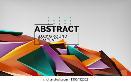 Abstract color triangles geometric background. Mosaic triangular low poly style. Vector illustration