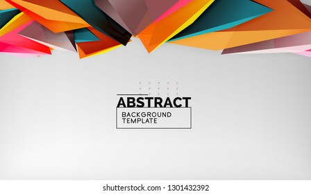 Abstract color triangles geometric background. Mosaic triangular low poly style. Vector illustration
