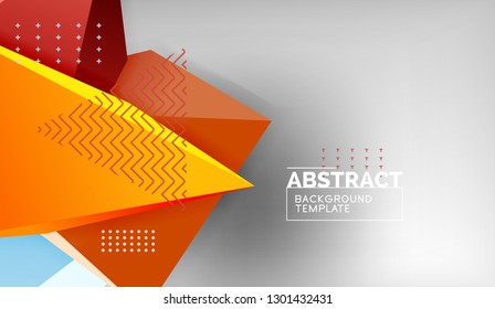 Abstract color triangles geometric background. Mosaic triangular low poly style. Vector illustration