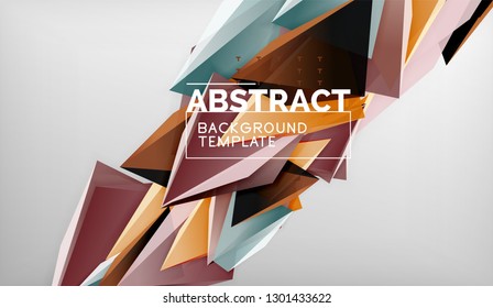 Abstract color triangles geometric background. Mosaic triangular low poly style. Vector illustration
